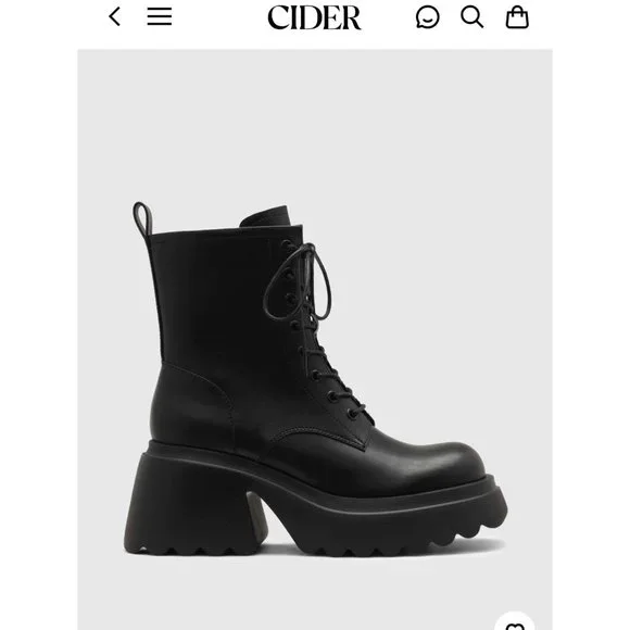 Cider NWT Chunky Block HeelFaux Leather Chelsea Boot 6 - Picture 3 of 12